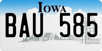 IA license plate BAU585