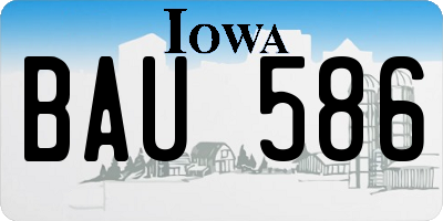 IA license plate BAU586