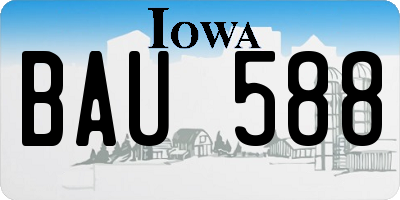 IA license plate BAU588