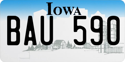 IA license plate BAU590