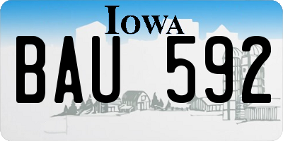 IA license plate BAU592