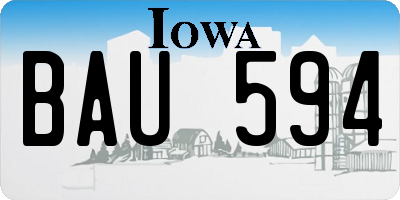IA license plate BAU594