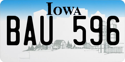 IA license plate BAU596