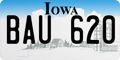 IA license plate BAU620