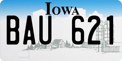 IA license plate BAU621