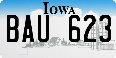 IA license plate BAU623