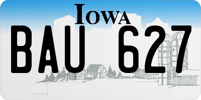 IA license plate BAU627