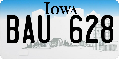 IA license plate BAU628