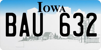 IA license plate BAU632
