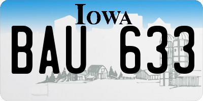 IA license plate BAU633