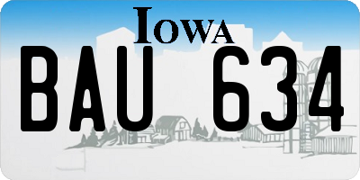 IA license plate BAU634