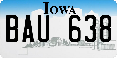 IA license plate BAU638