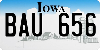 IA license plate BAU656