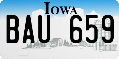 IA license plate BAU659