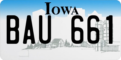 IA license plate BAU661