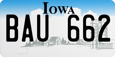 IA license plate BAU662