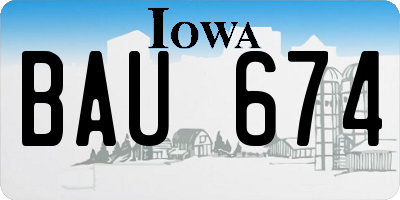 IA license plate BAU674