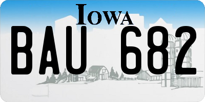 IA license plate BAU682