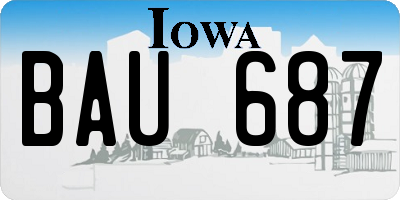 IA license plate BAU687