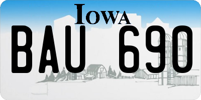 IA license plate BAU690