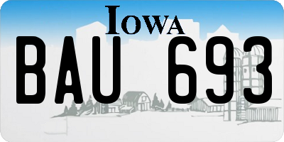 IA license plate BAU693