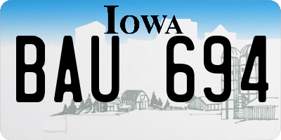 IA license plate BAU694