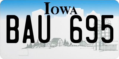 IA license plate BAU695