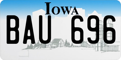 IA license plate BAU696