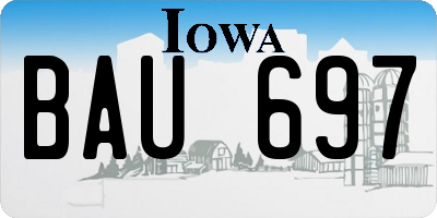 IA license plate BAU697