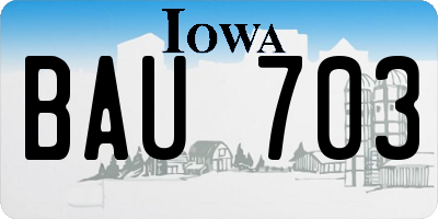 IA license plate BAU703