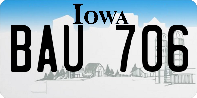IA license plate BAU706