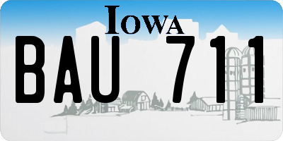 IA license plate BAU711
