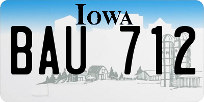 IA license plate BAU712