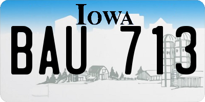 IA license plate BAU713
