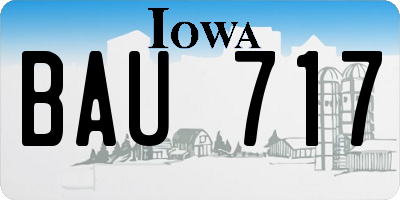 IA license plate BAU717