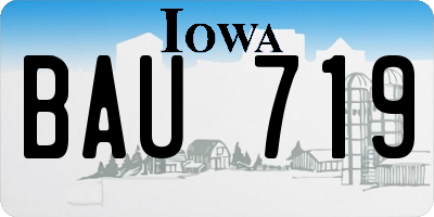 IA license plate BAU719