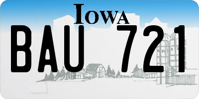 IA license plate BAU721