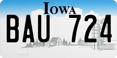 IA license plate BAU724