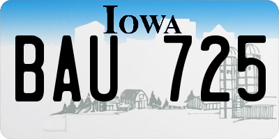 IA license plate BAU725