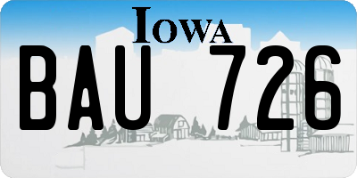 IA license plate BAU726