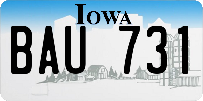 IA license plate BAU731