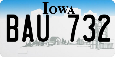 IA license plate BAU732