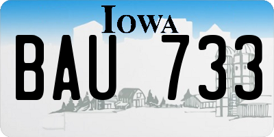 IA license plate BAU733