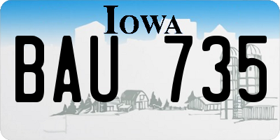 IA license plate BAU735