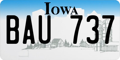 IA license plate BAU737