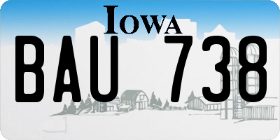 IA license plate BAU738
