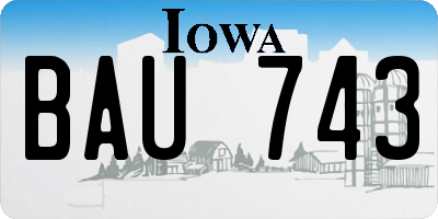 IA license plate BAU743