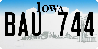 IA license plate BAU744