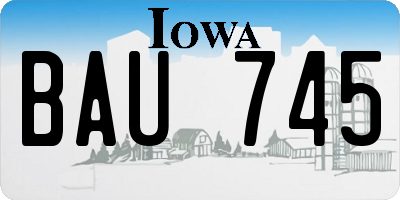 IA license plate BAU745