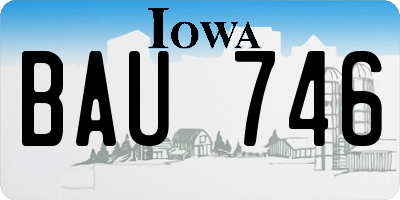 IA license plate BAU746